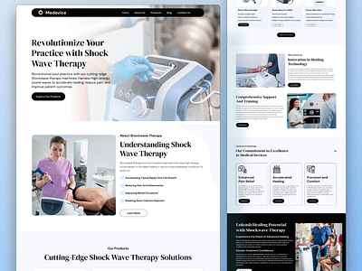 Medivice : Medical Device For Shockwave Therapy Website design dribble shot healthcare web inispiration landing page medical care medical device medical technology minimal modern science sell device shockwave trendy user experience user interface web web design web site weddesign