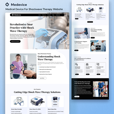 Medivice : Medical Device For Shockwave Therapy Website design dribble shot healthcare web inispiration landing page medical care medical device medical technology minimal modern science sell device shockwave trendy user experience user interface web web design web site weddesign