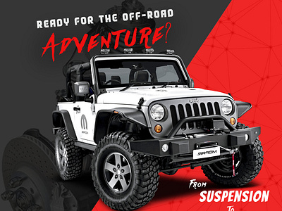 Off-Road Adventure – Suspension & Tire Services Promotion Poster autorepair carrepair carservice graphicdesign jeep lahorepakistan offroadadventure suspensionservices tireservices vehiclemaintenance