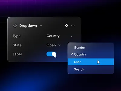 Dropdown Properties - UnifiedUI component components design figma properties ui ui ux unified ui unifiedui ux variants website