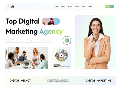 Digital Marketing Agency banner business clean color digital agency digital marketing gradient hero section landing latest design minimal modern new design new look seo trending unique update vector website