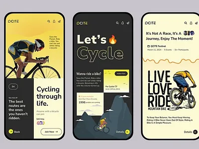 Mobile App for Cyclist adobe photoshop branding design figma graphic design illustration mobile design ui ux web design