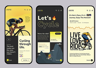 Mobile App for Cyclist adobe photoshop branding design figma graphic design illustration mobile design ui ux web design