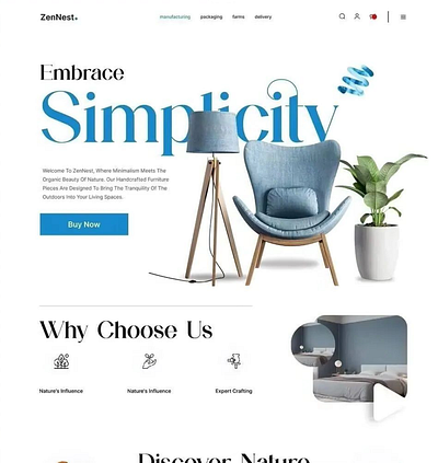 Landing Page for Furniture Company adobe photoshop branding design figma graphic design illustration landing page logo ui ux web design