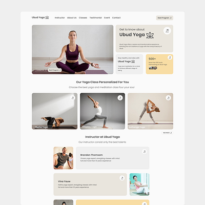 Yoga Class Landing Page ui