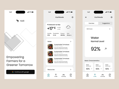 Farm place management app app design farm graphic design iot logo ui ux weather
