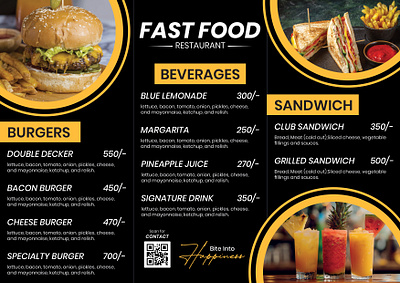 Modern Fast Food Menu branding burgermenu graphicdesign menudesign menumockup modernmenu printdesign typography