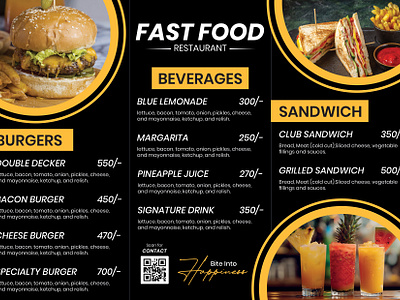 Modern Fast Food Menu branding burgermenu graphicdesign menudesign menumockup modernmenu printdesign typography