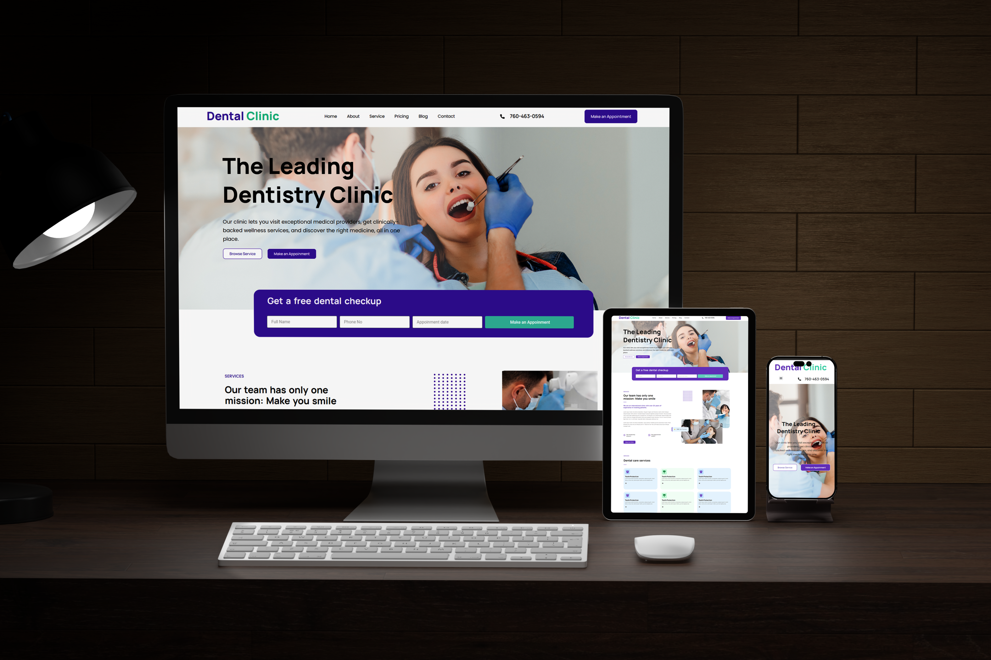 Dental Website with Responsive design branding logo ui