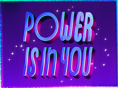 Power Is in You artwork font illustration lettering power power is in you quote type type design