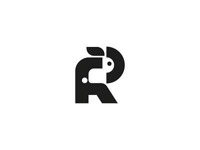 R and rabbit brand branding bunny design elegant graphic design illustration letter logo logo design logo designer logodesign logodesigner logotype modern negative space negativespace r rabbit