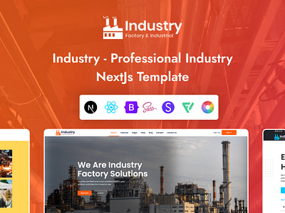 Industry - Factory & Industrial React NextJs Template 3d animation branding creative design graphic design illustration landing page logo motion graphics product design social media marketing social media post template ui ui design uiux user experience user interface website