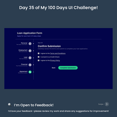 Day 35/100 - Multi-Step Loan Form UI daily ui daily ui challenge dailychallenge dailyui dailyuichallenge figma forms forms design forms ui formui ui ui ux web app web app ui web deisgn web ui webapp ui webdeisgn website design