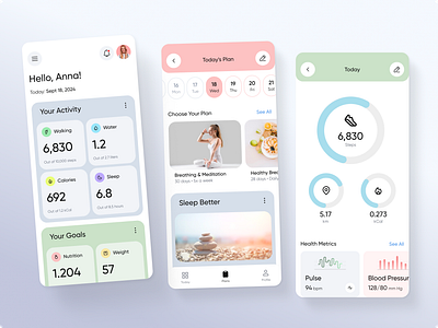 VitaBalance - healthcare and wellness app app health healthcare mobile ui ux wellness app