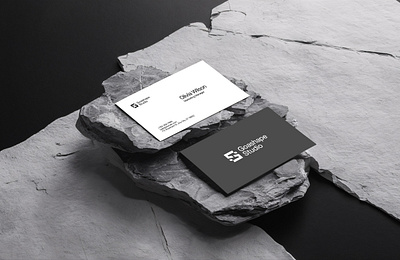 Modern Business Cards Mockup - Marble Rocks brand branding business card card design identity marble minimal mockup mockup template portfolio rock showcase template