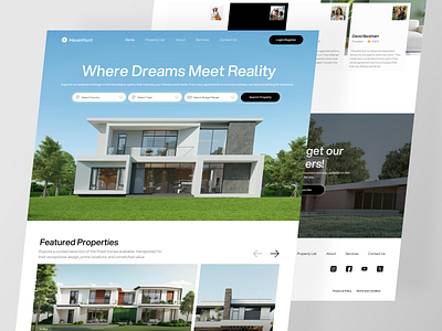 HavenHunt - Real Estate Landing Page building clean design design landing page properties real estate ui ui design uiux ux website