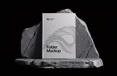 Folder Mockup - Marble Rocks a4 brand branding business print folder marble marketing minimal mockup mockup template portfolio print rock template