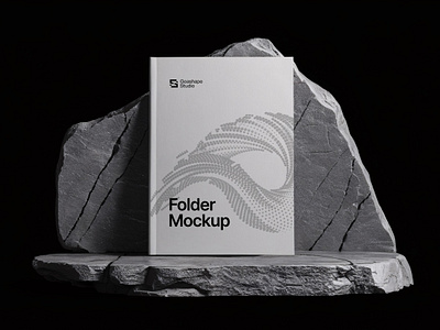 Folder Mockup - Marble Rocks a4 brand branding business print folder marble marketing minimal mockup mockup template portfolio print rock template