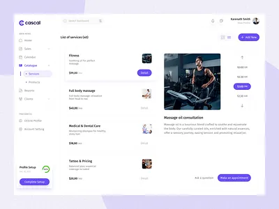Saloon Service Dashboard app beauty beautyclinic clean dashboard ecommerce management product saas saas dashboard saloon sell service skin care store ui design uiux ux webapp website