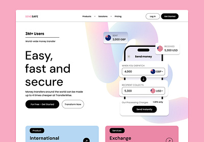 Money Transfer Ui Design figma graphic design landing page moneytransfer moneyui uidesign uiux uxdesign webdesign website