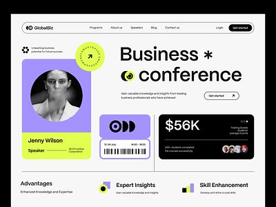 Main page GlobalBiz business conference design global landing page logo main page ui ux web