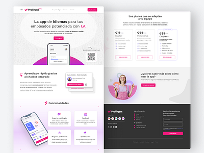 Landing page - language-learning app app graphic design landingpage languages learning responsive ui ux website