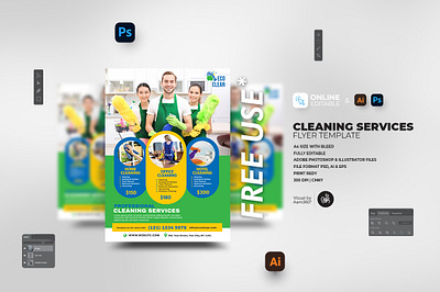 Cleaning Service Flyer aam360 aam3sixty clean and fresh cleaning company ad cleaning flyer template cleaning service flyers cleaning services flyer commercial cleaning flyers concept deep cleaning design flyer design flyer template free flyer free flyer templates housekeeping services illustration sanitation solutions small business flyers