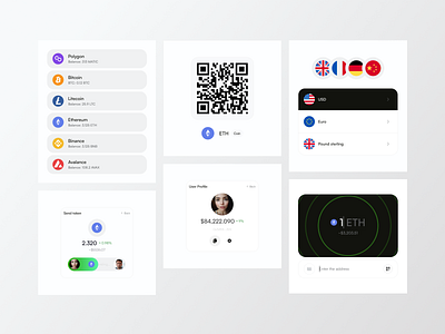 Crypto Wallet | UI Elements bento crypto cryptowallet defi fintech modern token trading ui ui elements