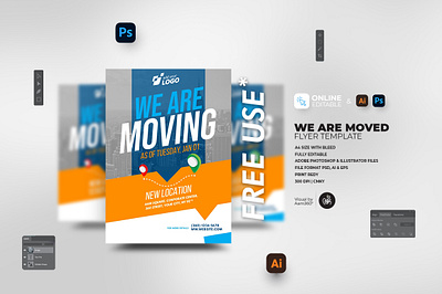 Moving Announcement Flyer aam360 aam3sixty address change address transition branding change of address concept design flyer template free flyer illustration location shift moved moving moving announcement moving company new location alert new officehome details relocation update were moving