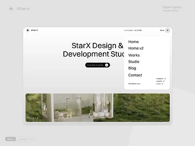 StarX Design & Development Studio agency animation app design digital framer home illustration landing template typography ui ux web website