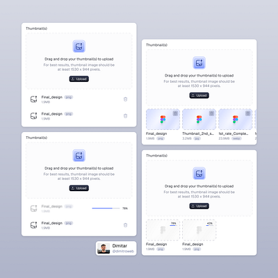 Upload components states app app states application components design illustration product design saas typography ui user centered ux web app