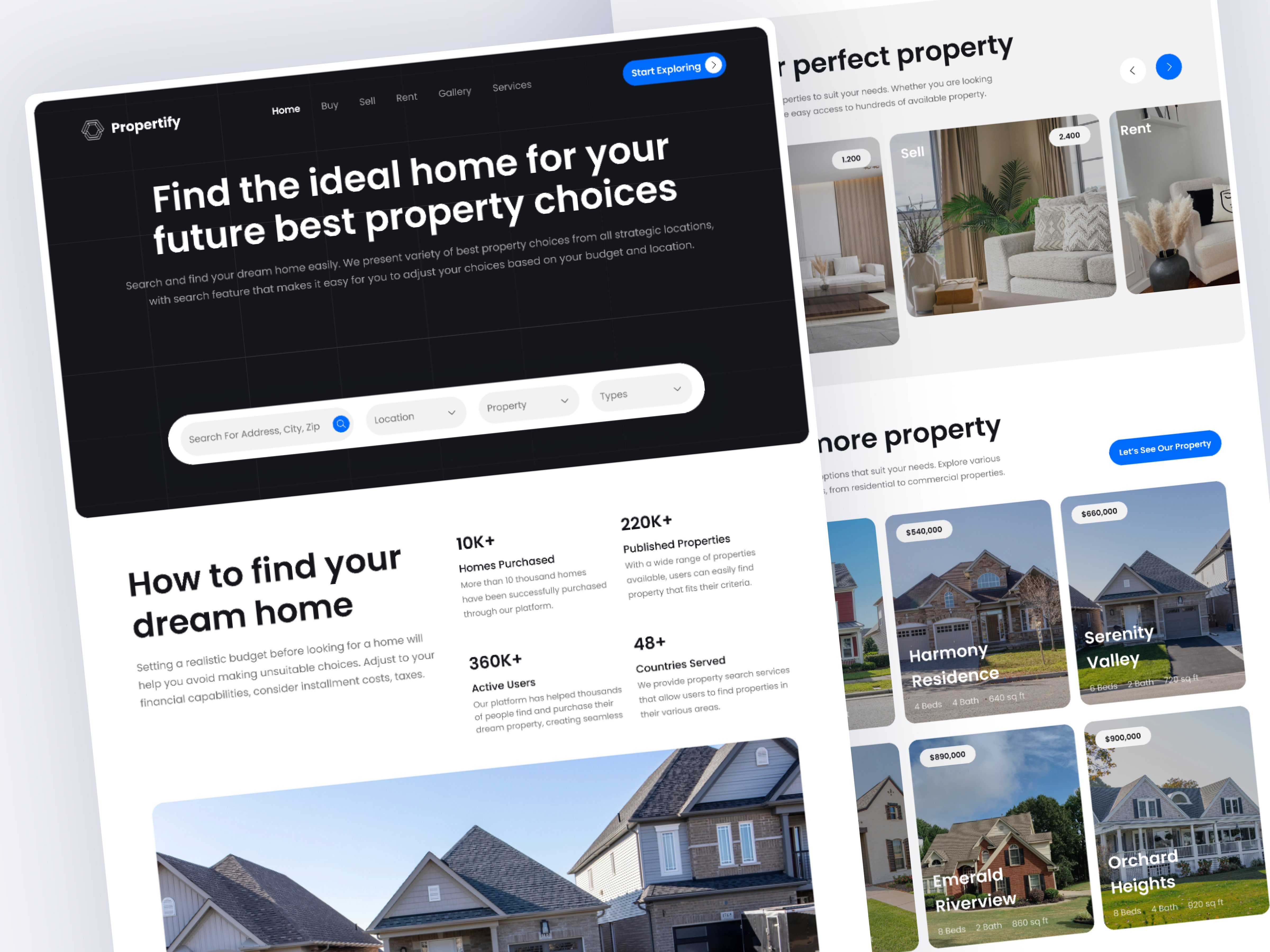 Example of Landing Page - Propertify