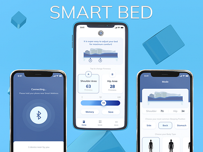 Smart Bed mobileapp smartbed ui uiux userinterface