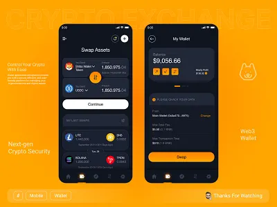 Crypto Wallet Mobile App coin crypto cryptocurrency design app exchange mobile app payment system ui wallet wallet app design
