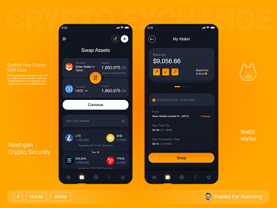 Crypto Wallet Mobile App coin crypto cryptocurrency design app exchange mobile app payment system ui wallet wallet app design