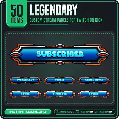 50 Pack Twitch Panels - Heritage Twitch panels heritage panels pack