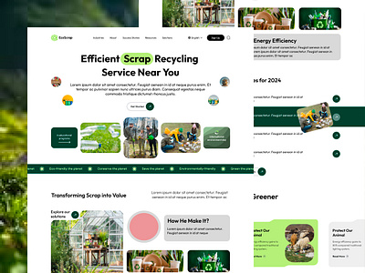 Scrap Recycling Service Landing Page animation branding logo motion graphics ui