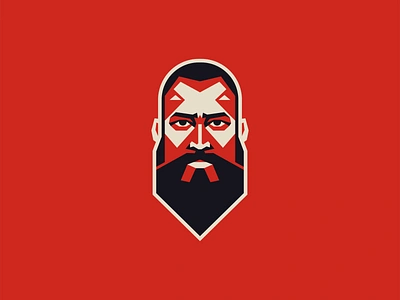 Geometric Bearded Man Logo barber beard bearded branding character design emblem face geometric icon identity illustration logo man mark mascot sports symbol vector warrior