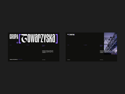 GRUPA TOWARZYSKA brand brutalistic logo minimal modern strong tech violet