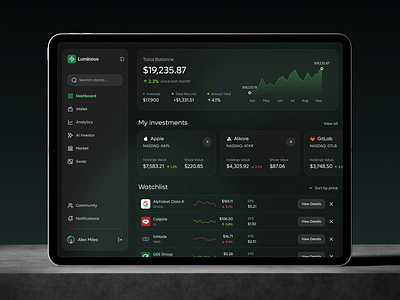 Stock Investment Platform desktop investment platform stock market ui ui design