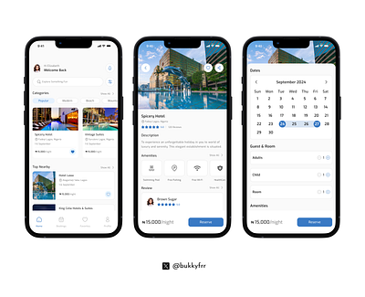 Hotel reservation app design ui ux