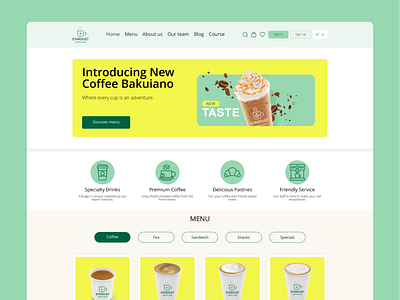 Coffee shop home page coffeeshop order ui button ui design user ux web website