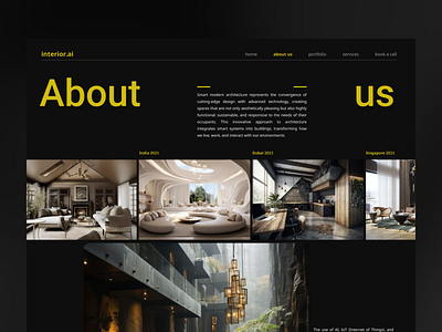 Interior Firm - About us Web Page ai ai design animation architecture bank black branding interior minimal simple trending ui ux webdesign webpage