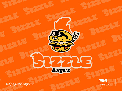 Daily Logo Challenge #10 - Flame logo brand identity branding burger logo character character design design food branding food logo graphic design illustration logomark vector