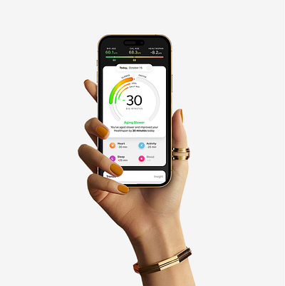 Healthspan App ai app biological age connected health healthcare healthspan interactive interface ios mobile personalization ui uiux