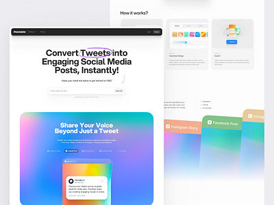 Postable App | Landing Page app apple clean design edit editor home page ios landing page light mode post product saas schedule social media ui ux web web app website