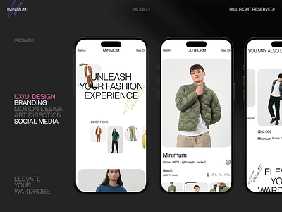 Minimum – Ecommerce Website Redesign cart checkout design ecommerce ecommerce app ecommerce web fashion illustration landingpage payment product product page resimpl shop shopify ui ux