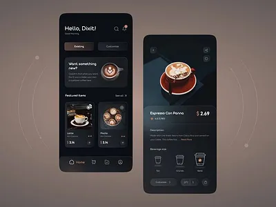 Coffee app app coffee app designapp design dribble logo ui ui app ux web design