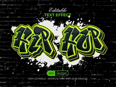 Hip Hop Text Effect Graffiti Style alphabet design editable effect font graffiti letter lettering modern retro style text type typeface typography urban vector word