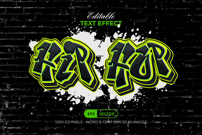 Hip Hop Text Effect Graffiti Style alphabet design editable effect font graffiti letter lettering modern retro style text type typeface typography urban vector word